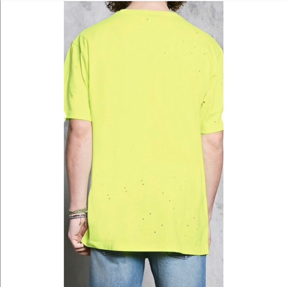 21 Men Distressed Cotton-Blend Tee Sz M - Picture 4 of 10